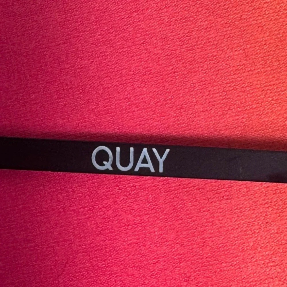 Quay High Key Rimless Mini Aviator‎ Sunglasses Matte Black with Case & Cloth